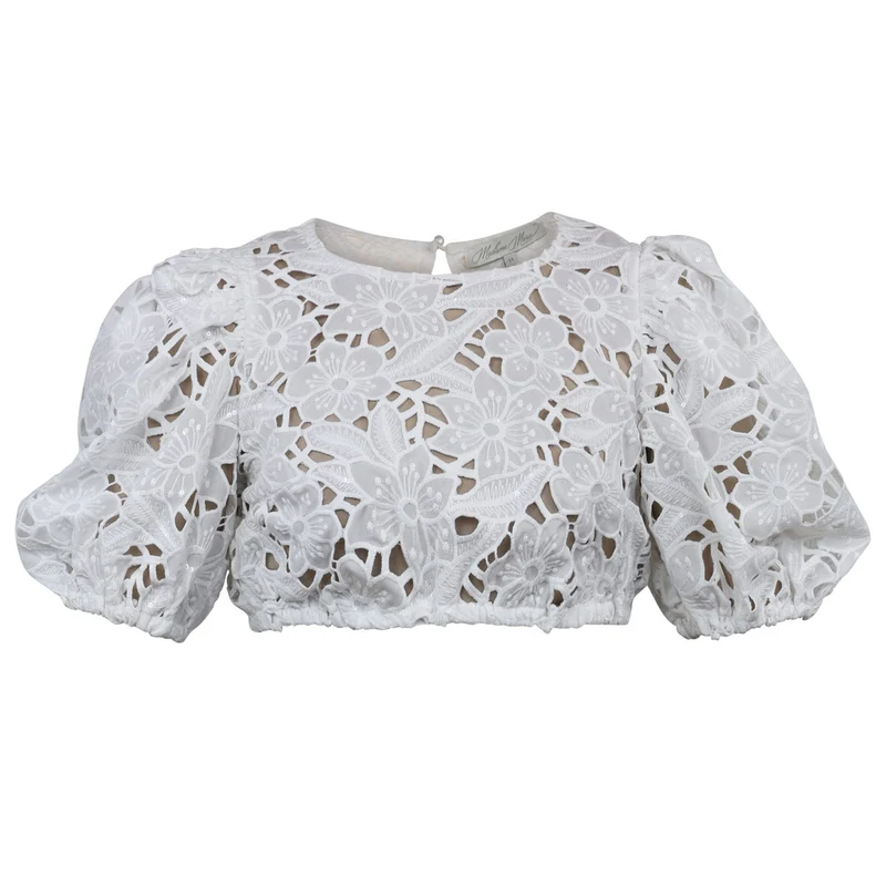 Madame Marie Dirndlbluse Sorelia Off White Halbarm Puffarm