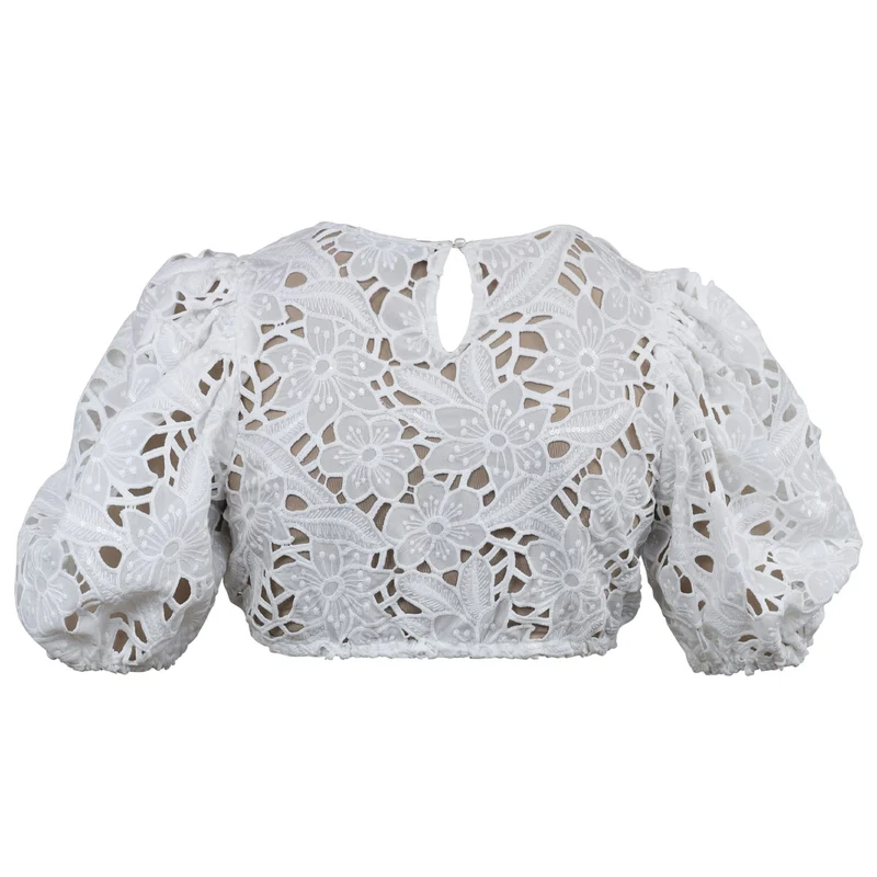 Madame Marie Dirndlbluse Sorelia Off White Halbarm Puffarm
