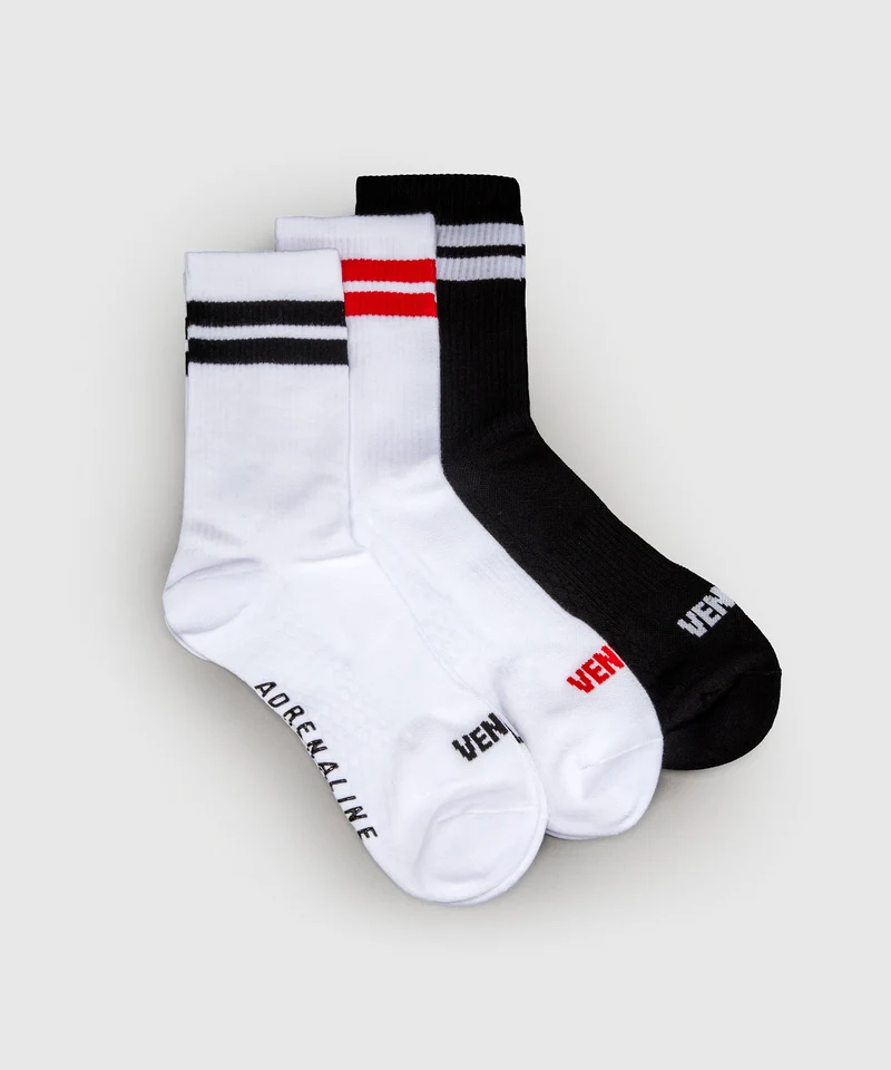 Chaussettes montantes lot de 3 paires Venum Adrenaline - Noir/Blanc/Rouge