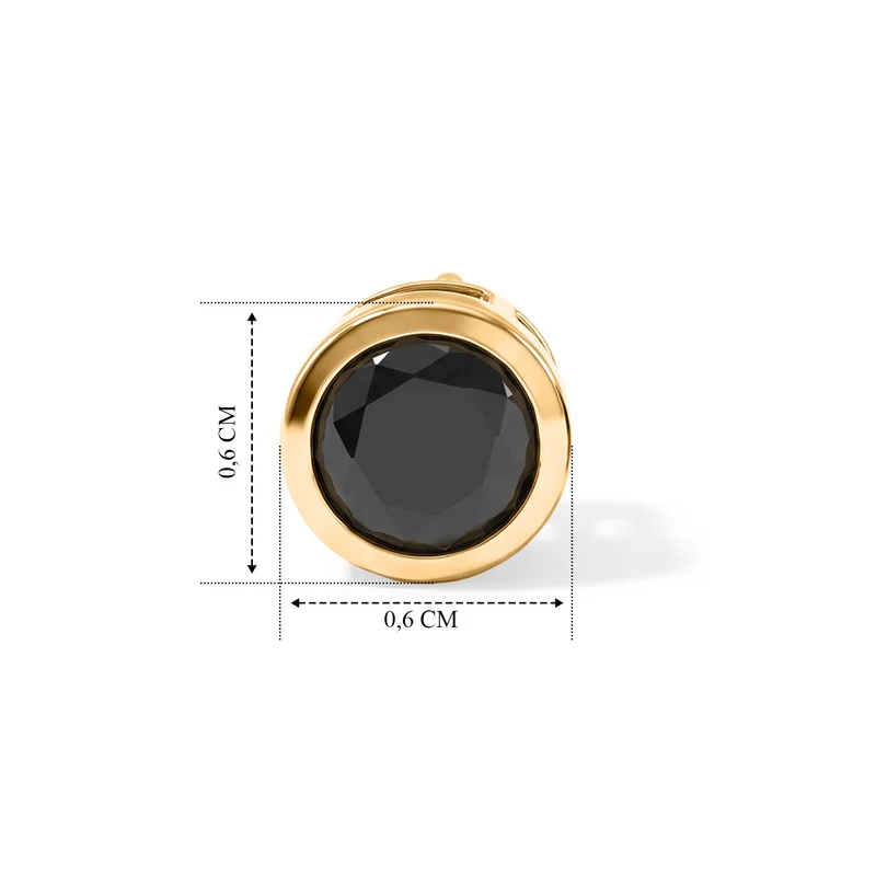 D'Joy Schwarzer Moissanit Ohrringe 925 Silber 750 Gelbgold vermeil ca. 0.88 ct