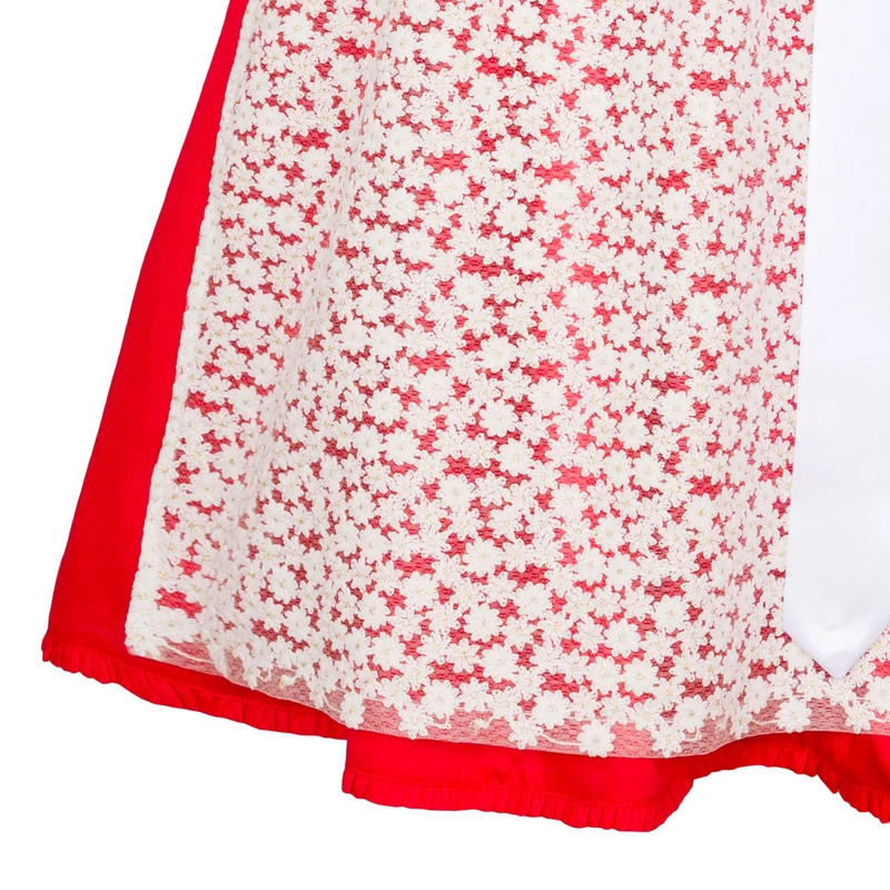 Alpenfee Dirndl Xara Rot Hochgeschlossen 60cm