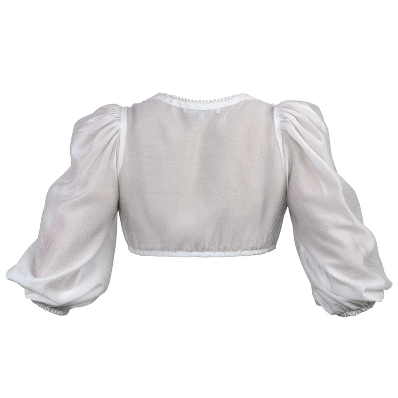 Madame Marie Dirndlbluse Orimee Off White Dreiviertelarm Puffärmel