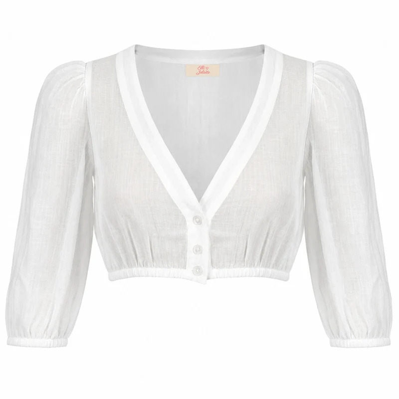 Elli & Juliette Dirndlbluse Vega Weiß Halbarm