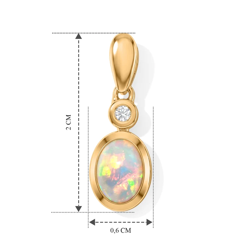EVER TRUE AAA Natürlicher, äthiopischer Welo Opal, Weißer Zirkon Ohrringe Reine Bronze (10-15 Werktage Lieferzeit) ca. 1,14 ct.