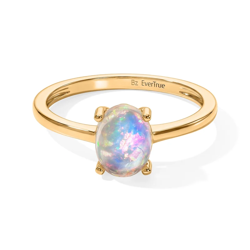 3er Set - EVER TRUE AAA Natürlicher, äthiopischer Welo Opal Anhänger mit Kette, Ohrringe und Ring, ca. 50 cm (Größe 21.00) ca. 2.25 ct