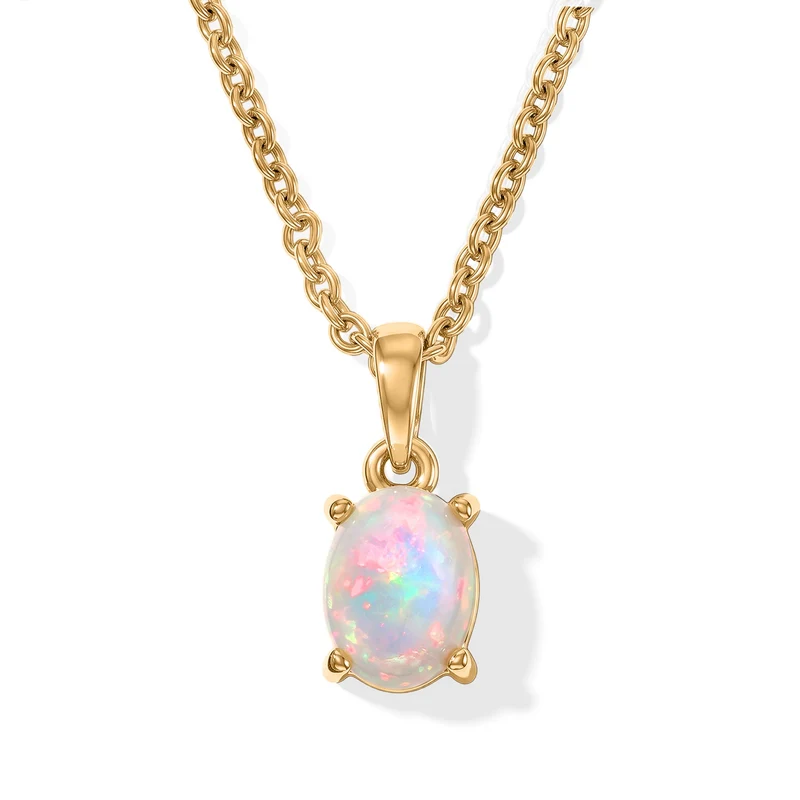 3er Set - EVER TRUE AAA Natürlicher, äthiopischer Welo Opal Anhänger mit Kette, Ohrringe und Ring, ca. 50 cm (Größe 21.00) ca. 2.25 ct