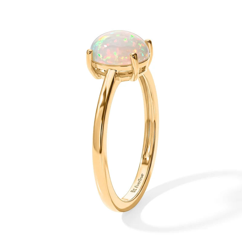 3er Set - EVER TRUE AAA Natürlicher, äthiopischer Welo Opal Anhänger mit Kette, Ohrringe und Ring, ca. 50 cm (Größe 21.00) ca. 2.25 ct