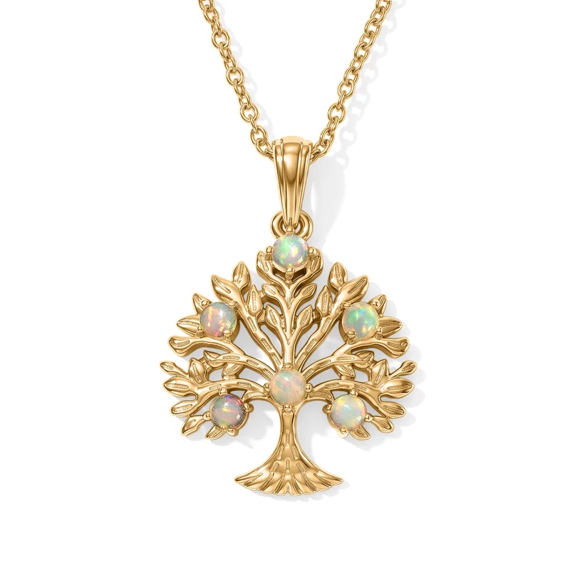 EVER TRUE AA Natürlicher, äthiopischer Welo Opal Anhänger mit Kette, (9-14 Werktage Lieferzeit) ca. 50 cm ca. 0.43 ct