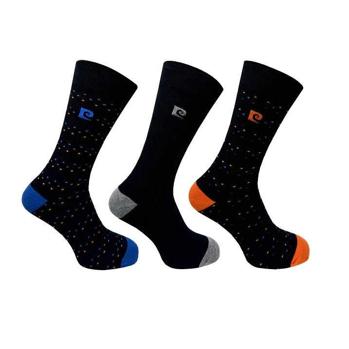 3PK MENS BCI COTTON STRIPE/GEO DESIGN SOCKS