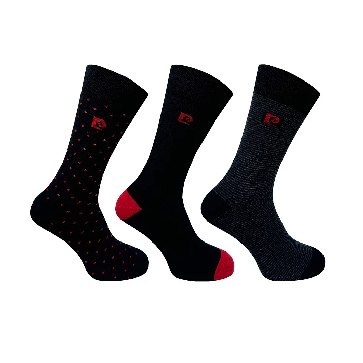3PK MENS BCI COTTON STRIPE/GEO DESIGN SOCKS