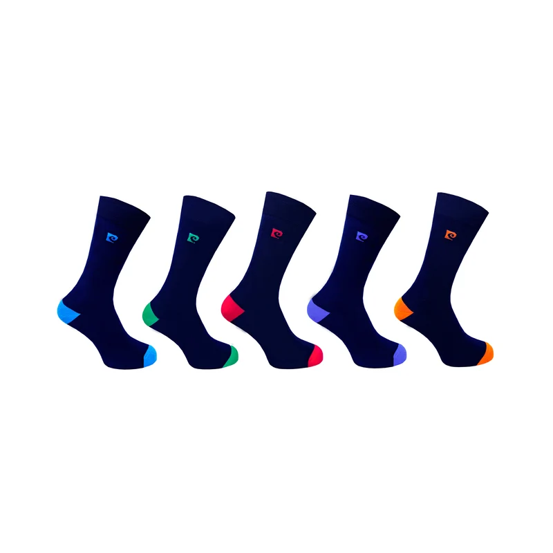 5 PK MENS PIERRE CARDIN HEEL & TOE SOCKS