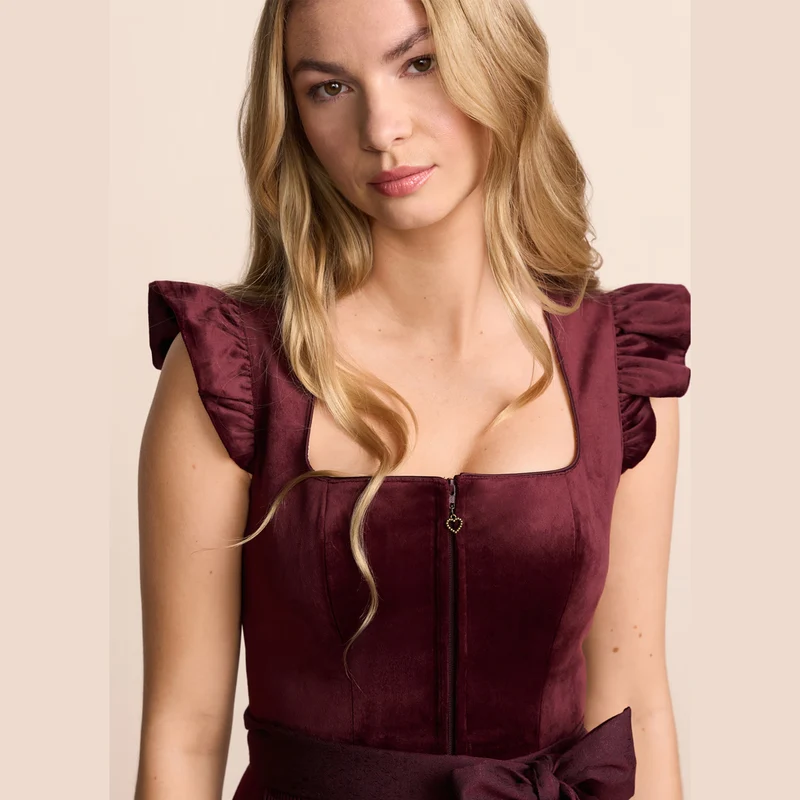 Krüger Dirndl Tisha Bordeaux Flügelarm 70cm