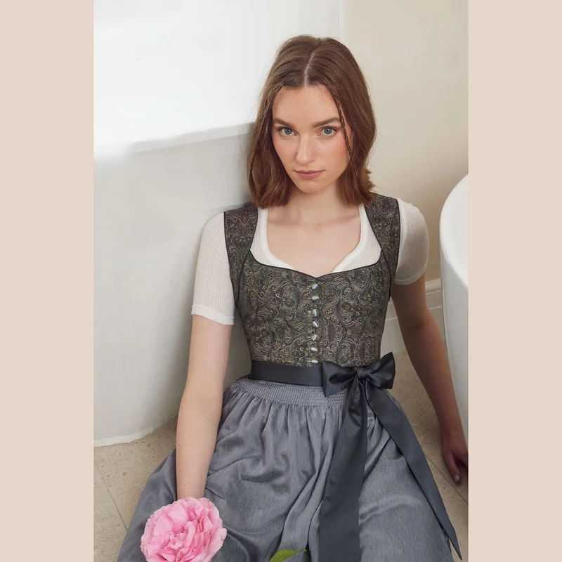 Krüger Dirndl Kristi Blau Herzausschnitt 60cm