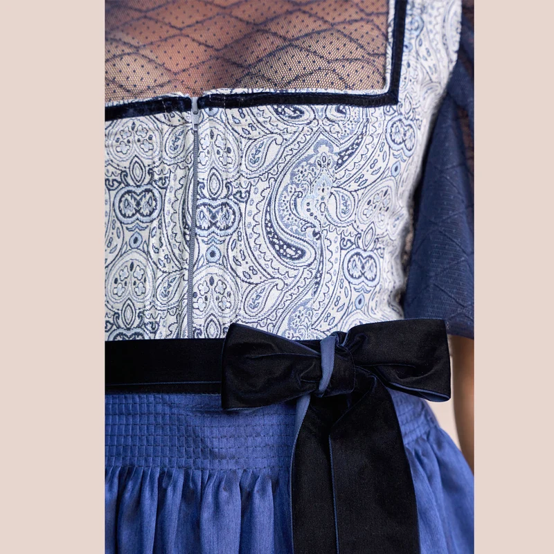 Krüger Dirndl Callista Blau mit Reißverschluss 70cm