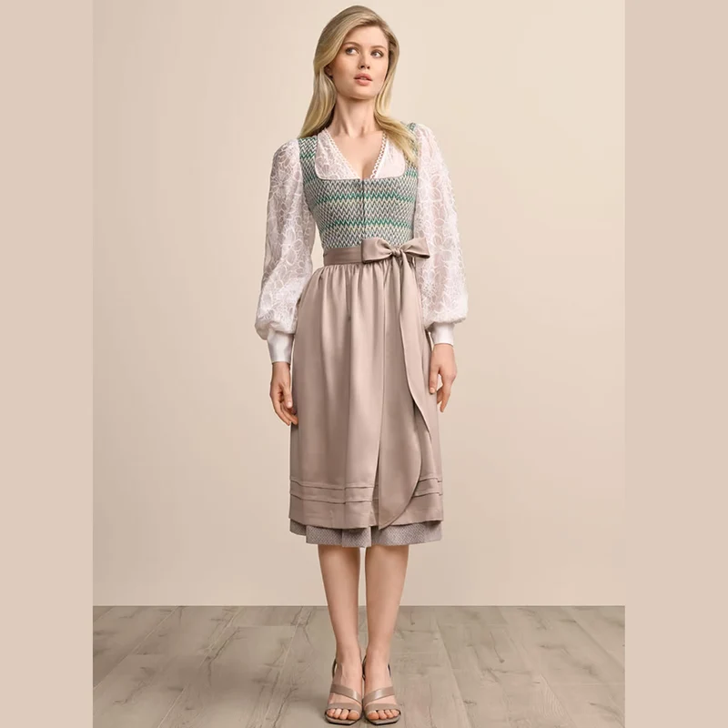 Krüger Dirndl Neah Grün mit Reißverschluss 70cm