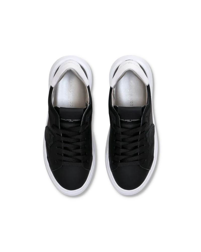 Women's Temple Low-Top Sneakers in Leather, Black White