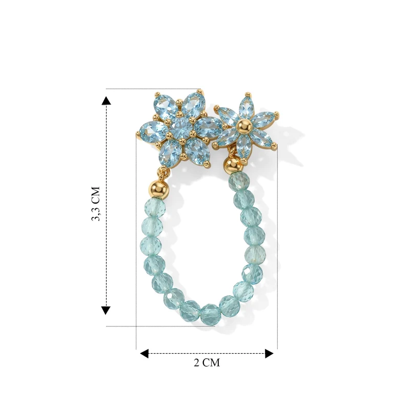 EVER TRUE Blauer Apatit Ohrringe Reine Bronze ca.8,76 ct.