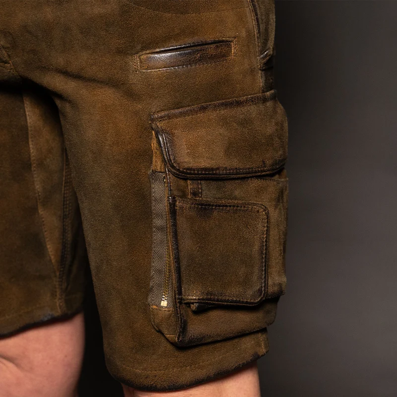 Datschi Trachten Damen Arbeits Lederhose Vroni Braun Wildbock Leder