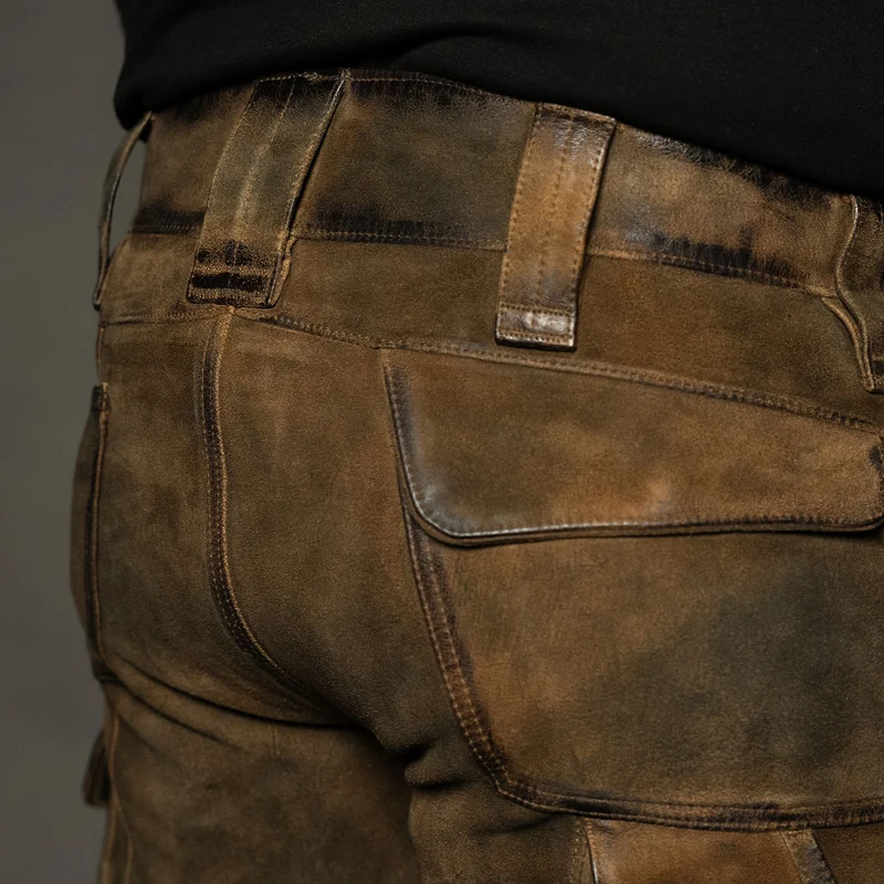 Datschi Trachten Cargo Lederhose Xaver Shorts Braun