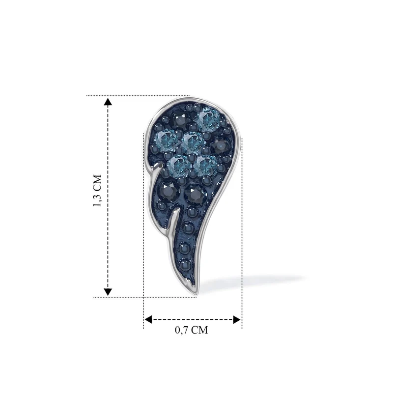 D'Joy Blauer Diamant (IR) Ohrringe 925 Silber Rhodiniert (9-14 Werktage Lieferzeit) ca. 0.15 ct
