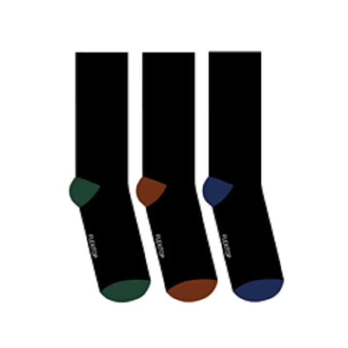 3 PK FLEXITOP MENS HEEL & TOE SOCKS