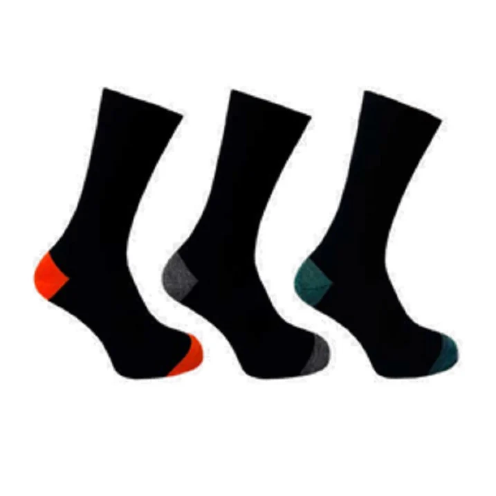 3 PK FLEXITOP MENS HEEL & TOE SOCKS