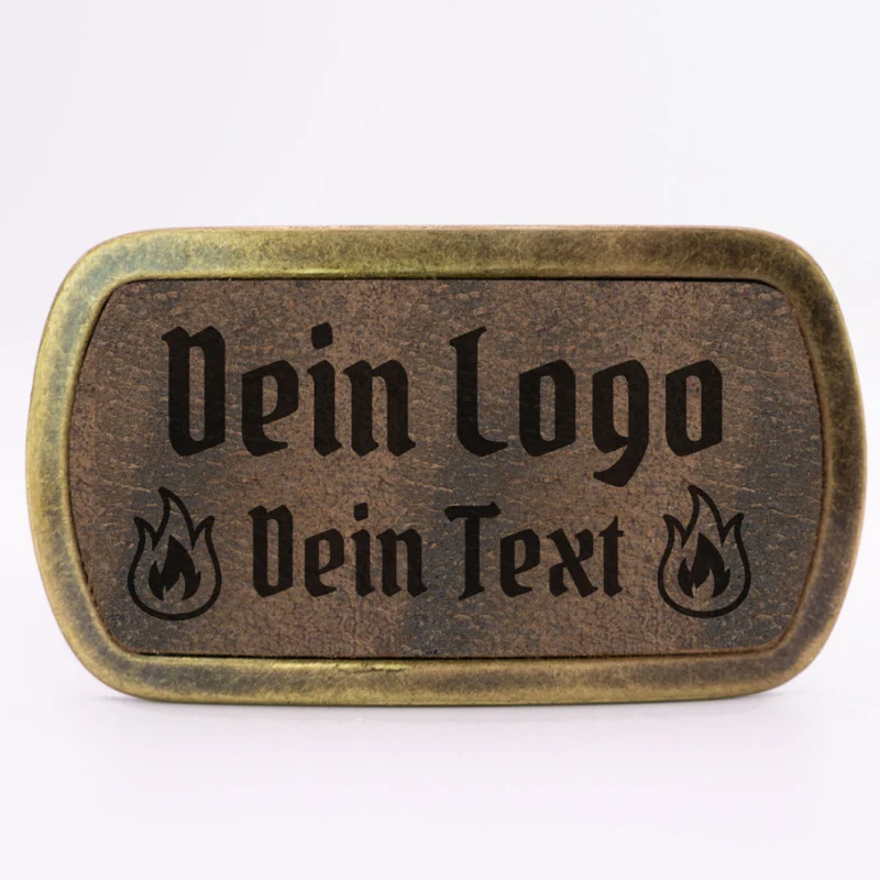 Schlichte Gürtelschnalle mit eigenem Logo ab 1 Stk.