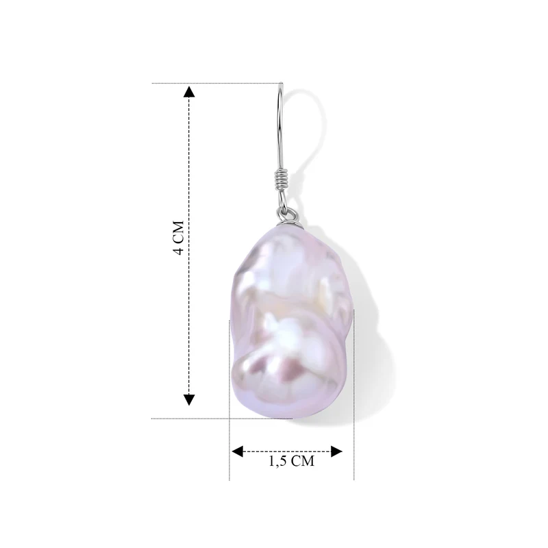 D'Joy Weiße Barockperle (11-12 mm) Ohrringe 925 Silber Rhodiniert