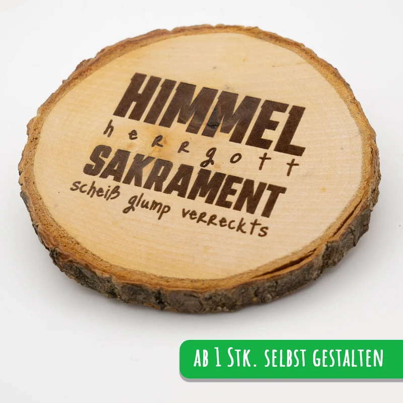 Bier Untersetzer Kiefernholz Selbst Gestalten ab 1 Stk. Personalisiert