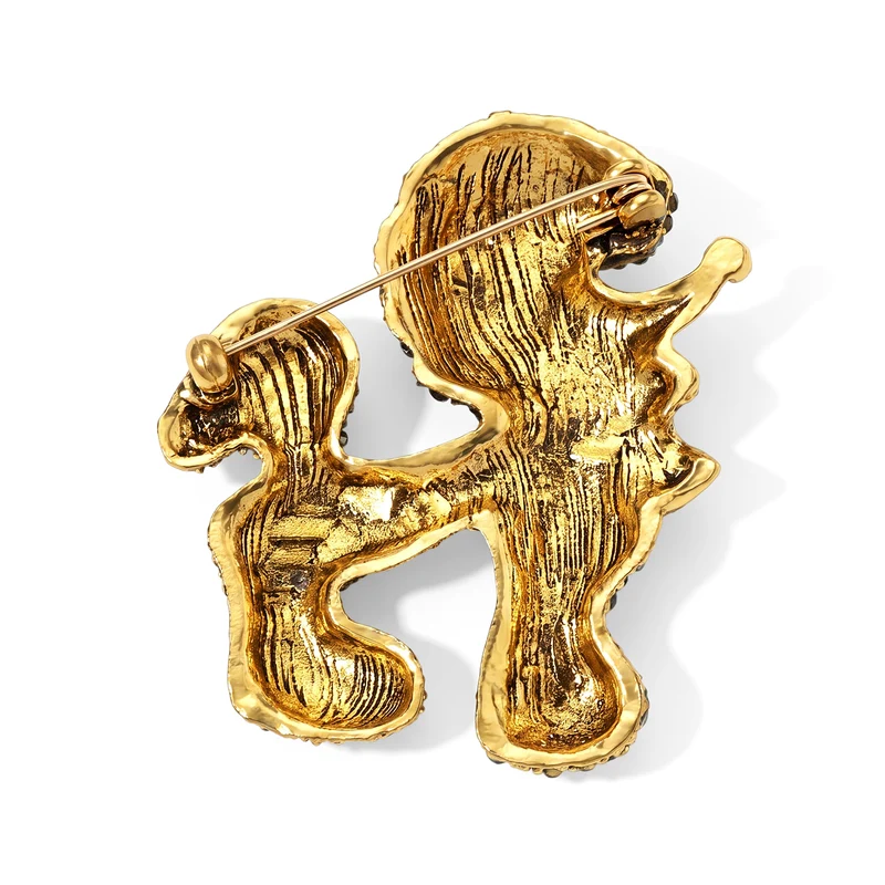 Mehrfarbiger Kristall Liebe Brosche Reine Legierung Antikes Gold