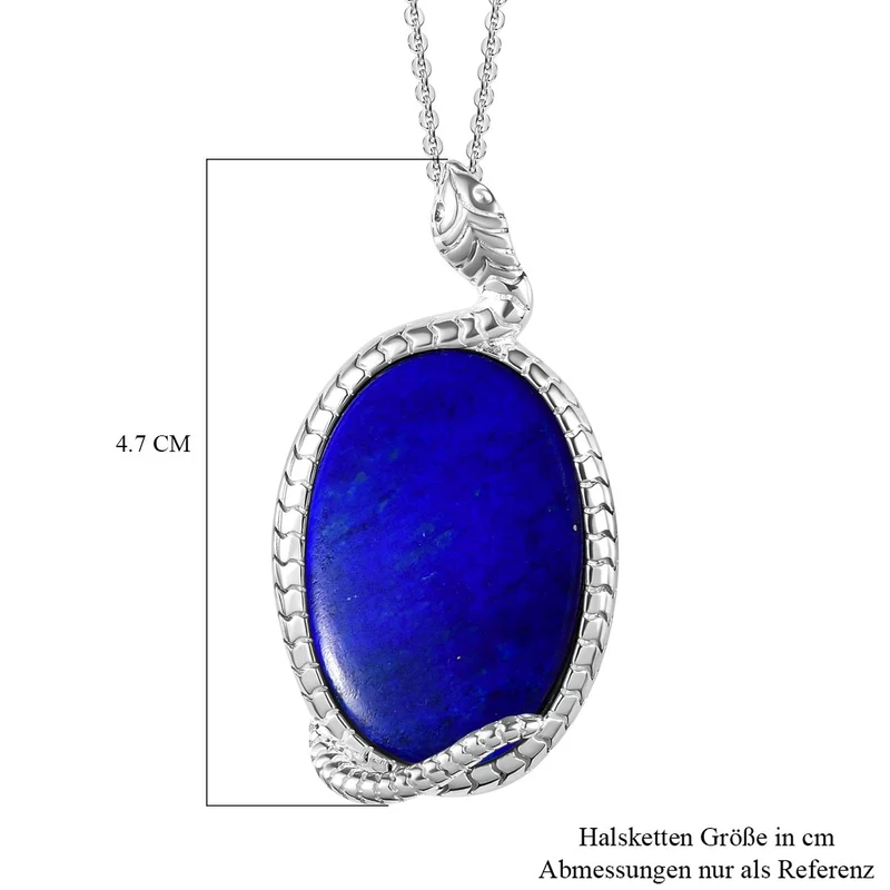 Lapislazuli-Anhänger mit Kette, 925 Silber ca. 36.52 ct