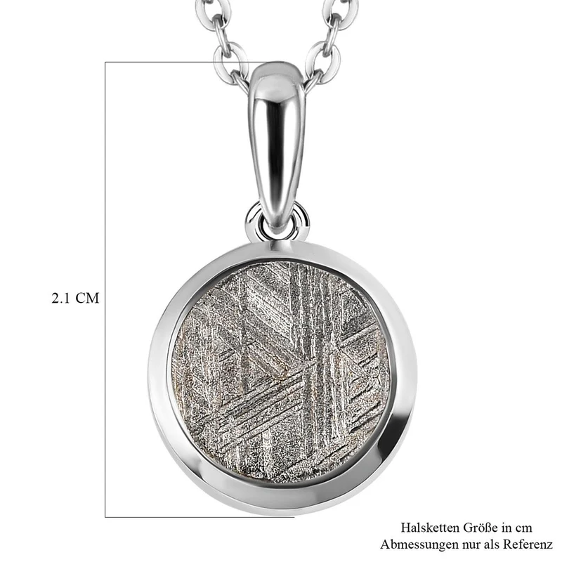Meteorit-Anhänger mit Kette, 925 Silber platiniert ca. 7.27 ct