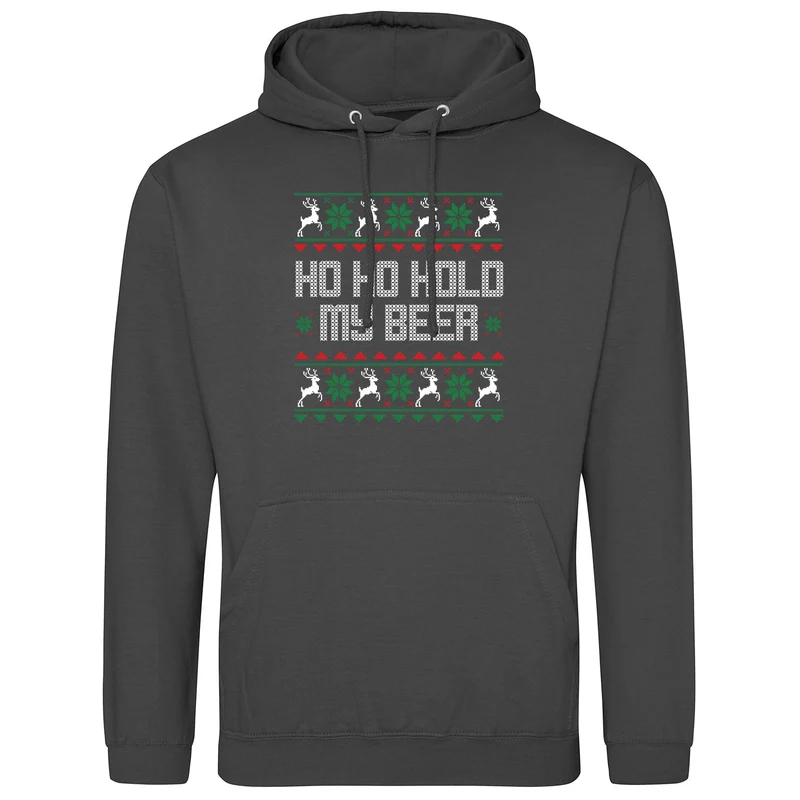 HO HO Hold my Beer Ugly Christmas Hoodie