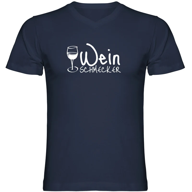 Weinschmecker Herren Tshirt V-Ausschnitt