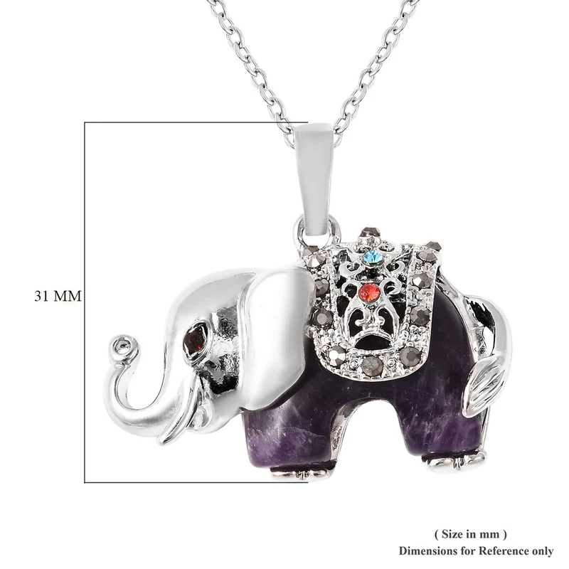Afrikanischer Amethyst, Orange Zirkonia Schmuckset Reiner Edelstahl und Legierung