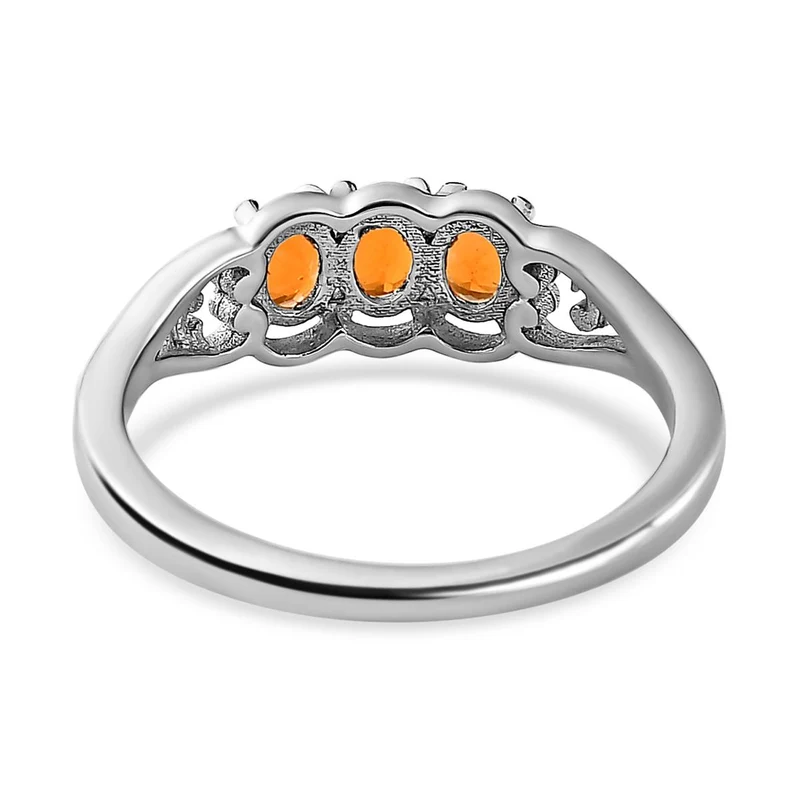 2er Set - Salamanca Feueropal-Ring und Anhänger, 925 Silber platiniert ca. 0.70 ct