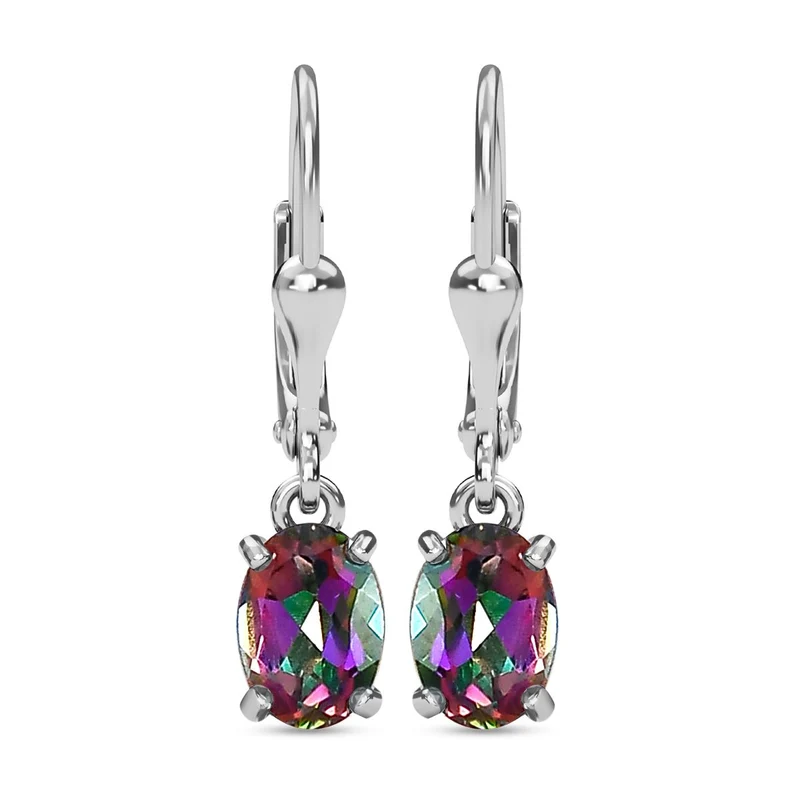 Nordlicht Mystik Topas Ohrringe, 925 Silber platiniert ca. 1.90 ct