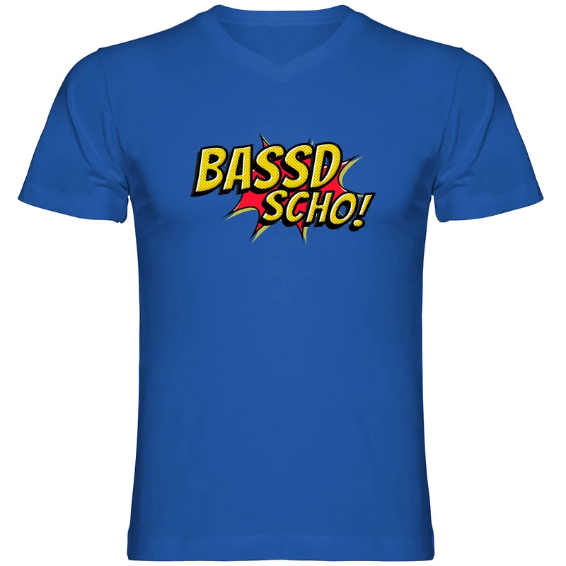 Bassd scho Herren Tshirt V-Ausschnitt