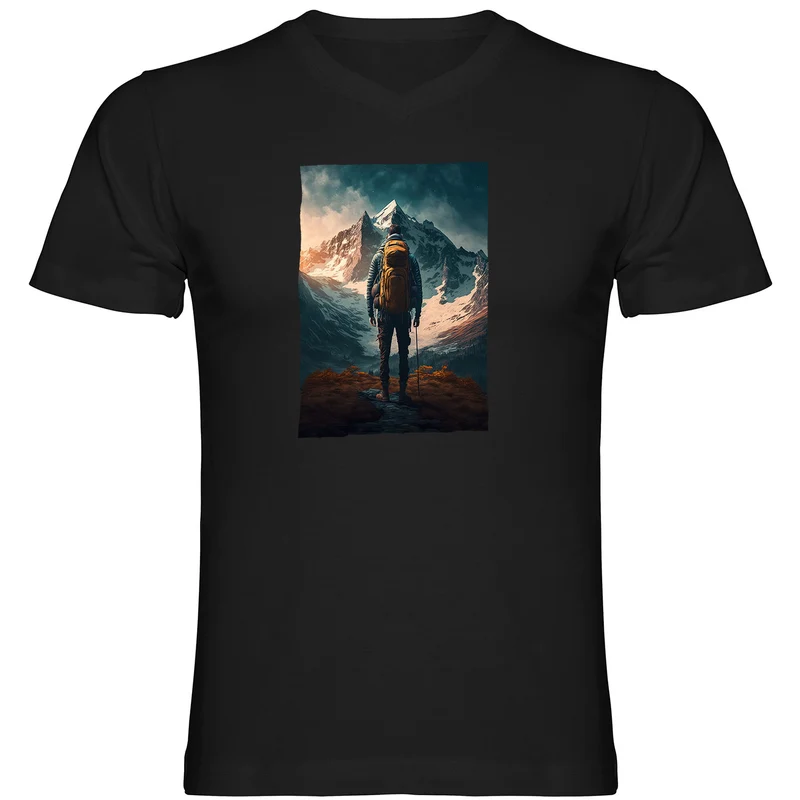 Wanderglück Herren T-shirt V-Ausschnitt