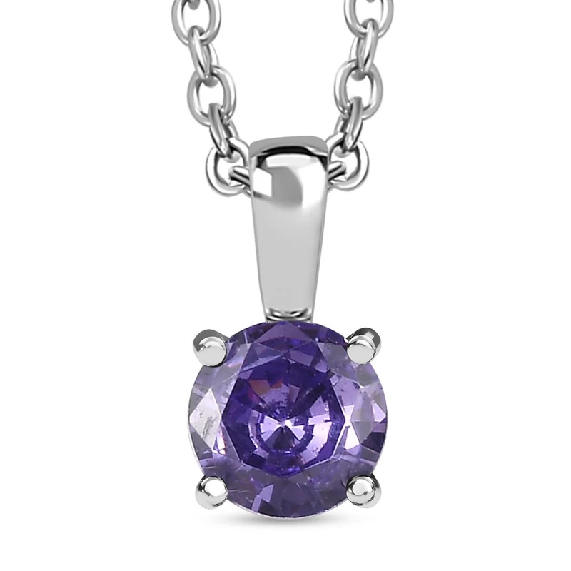 Lila Zirkonia Schmuckset Edelstahl