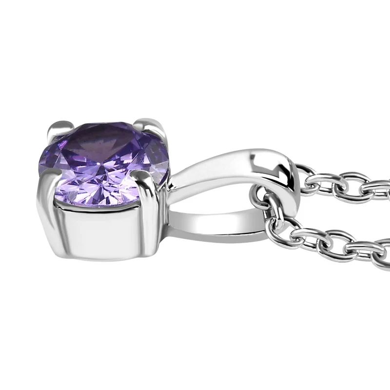 Lila Zirkonia Schmuckset Edelstahl