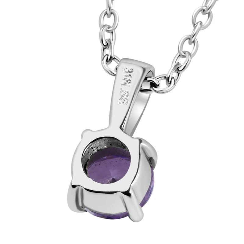 Lila Zirkonia Schmuckset Edelstahl