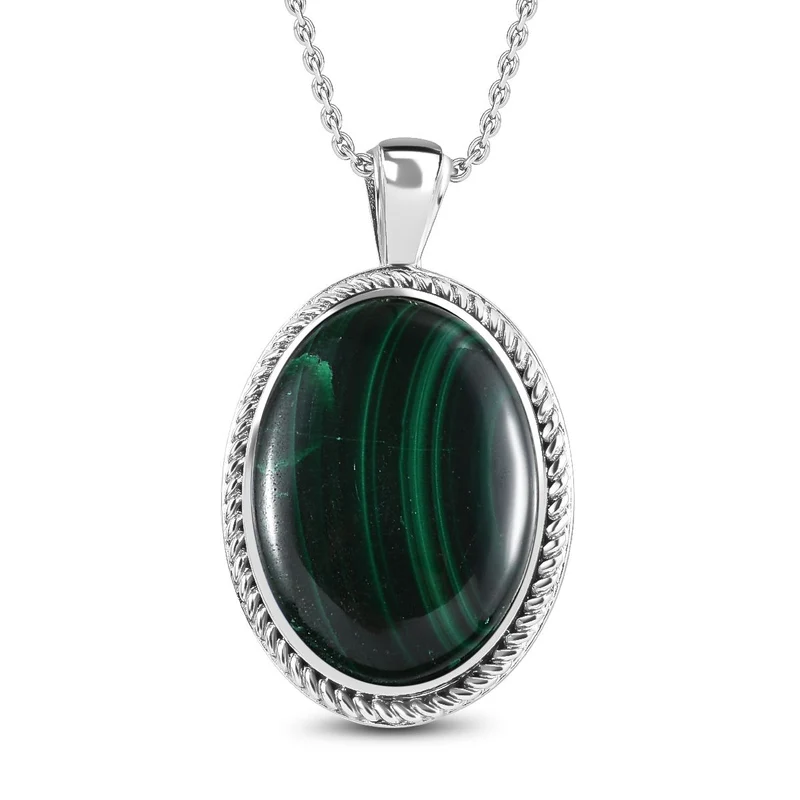 Malachit Schmuckset Edelstahl ca. 32,01 ct.