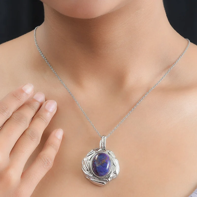 Lila Türkis Schmuckset Edelstahl ca. 17,18 ct.