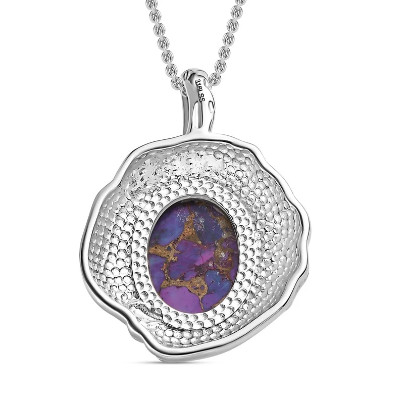 Lila Türkis Schmuckset Edelstahl ca. 17,18 ct.