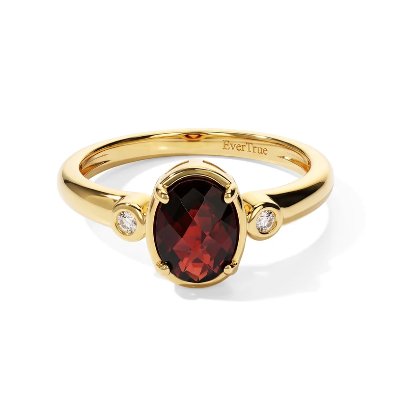 EVER TRUE 2er Set Mosambik Granat Ring und Anhänger (Größe 20.00) ca. 3.18 ct