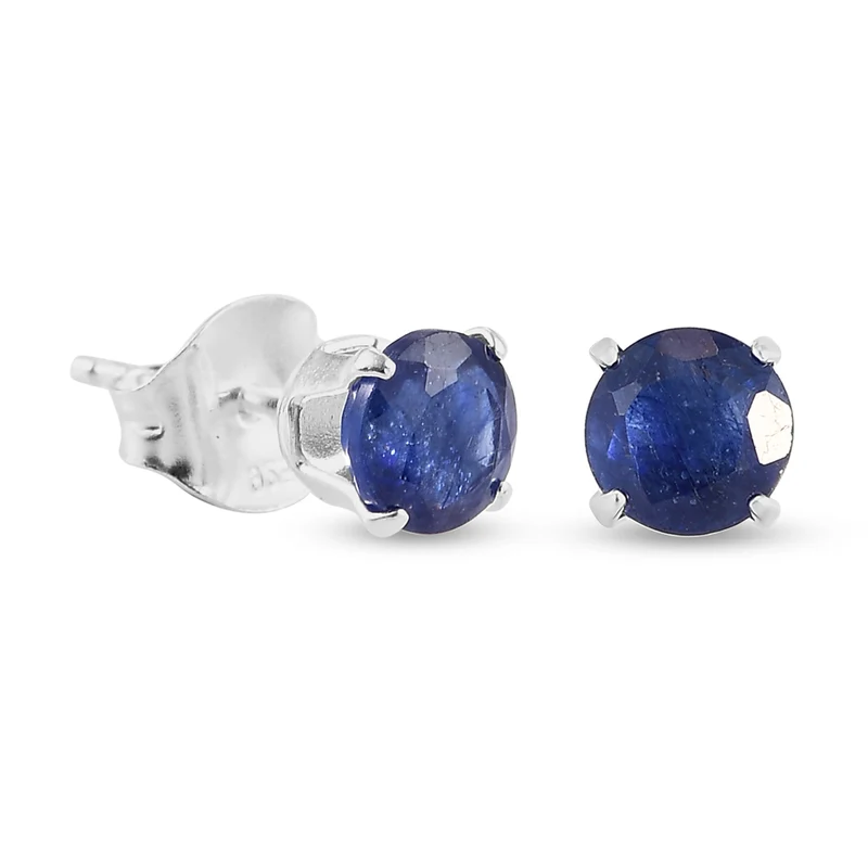 Masoala Saphir-Ohrstecker, (Fissure gefüllt), 925 Silber ca. 1.51 ct