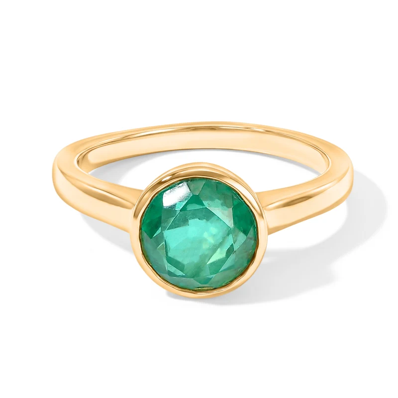 EVER TRUE 3er Set - Smaragd-Quarz Triplette Anhänger mit Kette, Ring und Ohrringe, ca. 50 cm (Größe 18.00) ca. 7.66 ct