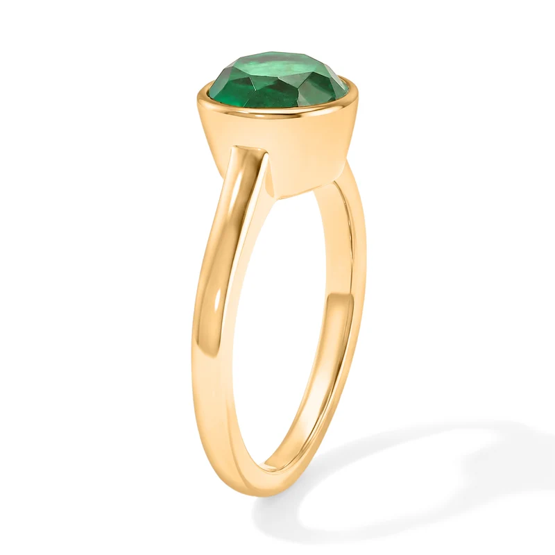 EVER TRUE 3er Set - Smaragd-Quarz Triplette Anhänger mit Kette, Ring und Ohrringe, ca. 50 cm (Größe 18.00) ca. 7.66 ct