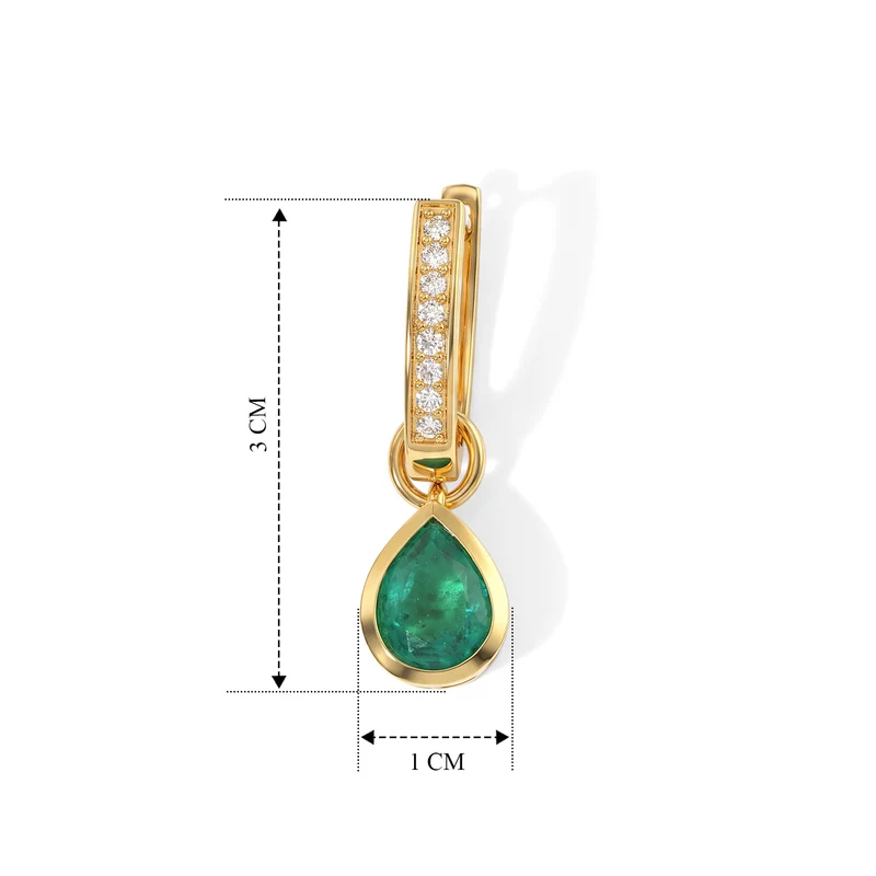 EVER TRUE Smaragd-Quarz Triplette, Weißer Zirkon Ohrringe Reine Bronze ca. 4.41 ct